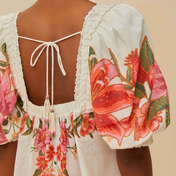 Farm Rio Off-White Summer Fruit Blouse - Picture 9 of 9